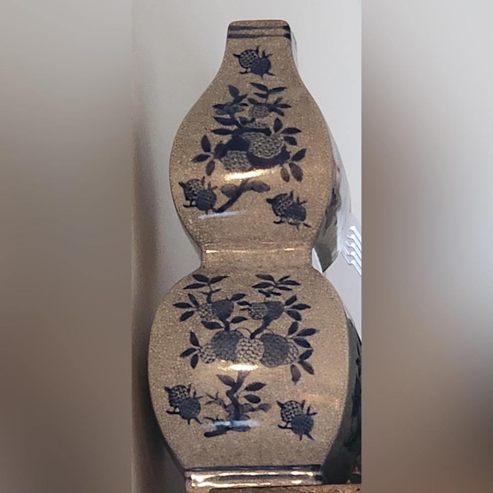 Blue and White Floral Ceramic Vase